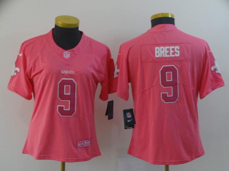 Women Nike Saints 9 Drew Brees Pink Rush Fashion Limited Jersey,We sell and wholesale Women Nike Saints 9 Drew Brees Pink Rush Fashion Limited Jersey on line form chian!